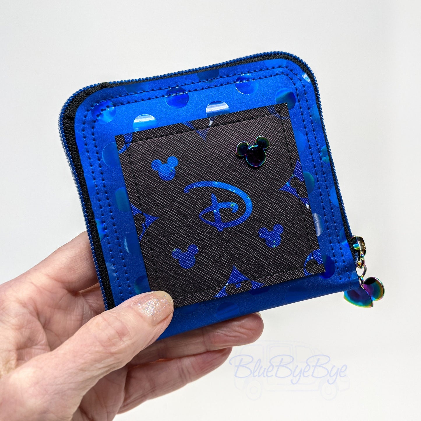 Royal Blue Zip Around Mini Wallet