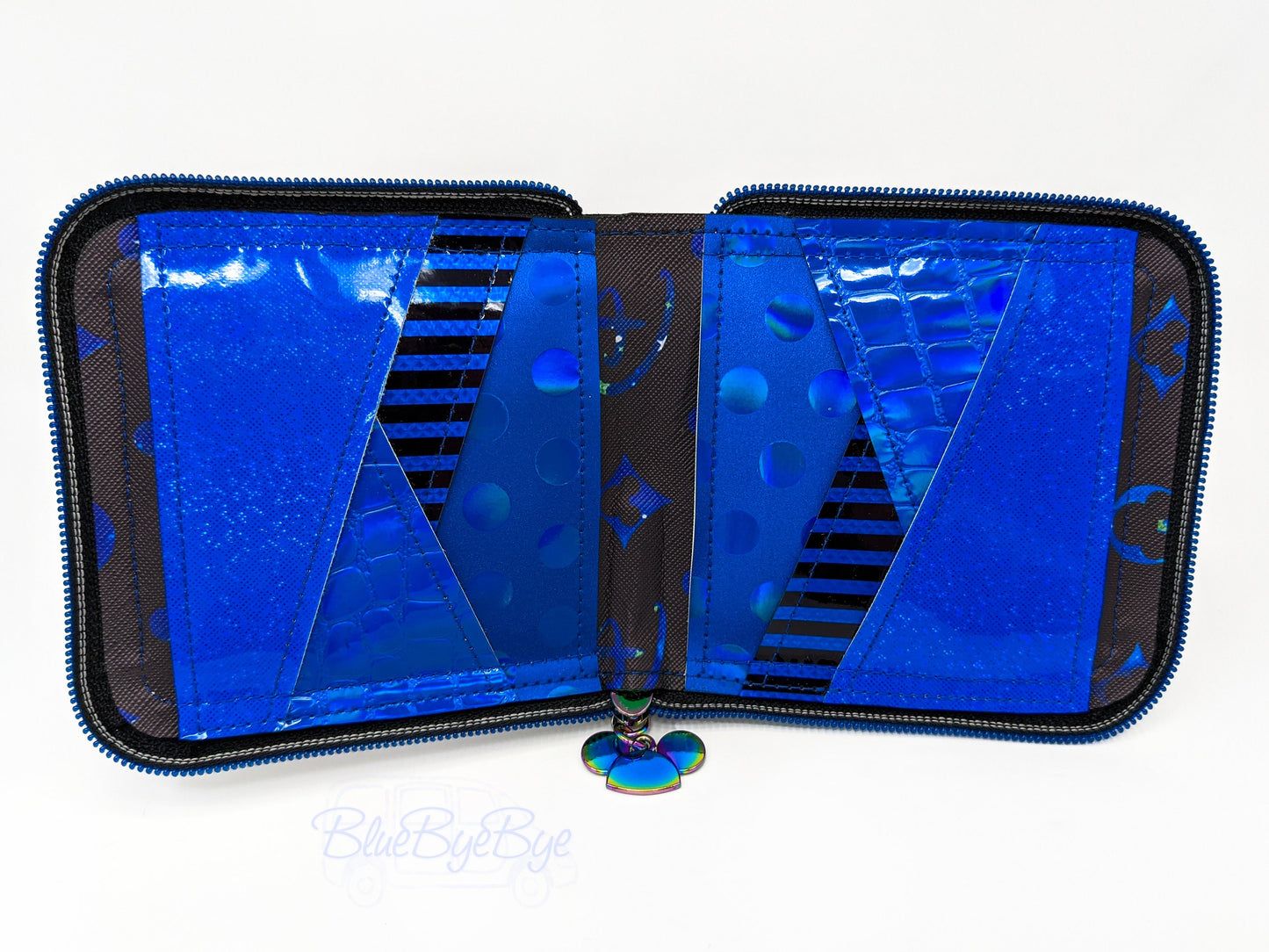 Royal Blue Zip Around Mini Wallet